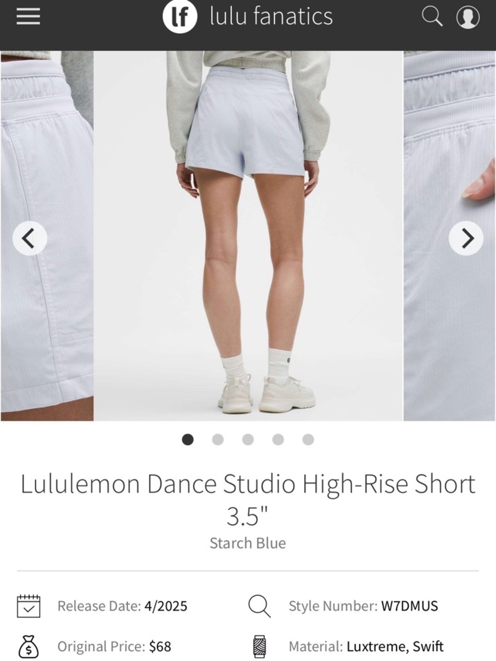 lululemon athletica Dance Studio High-Rise Short - Starch Blue